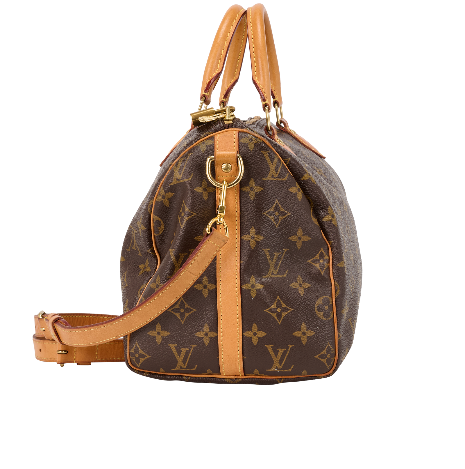 Speedy Bandouliere 30, &pound;895, Handbags, Brown/Tan, Canvas, Side view